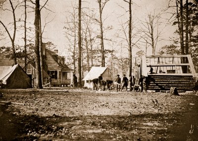 シティポイントでの冬季地区の構築、1861〜65 作： Mathew B. Brady